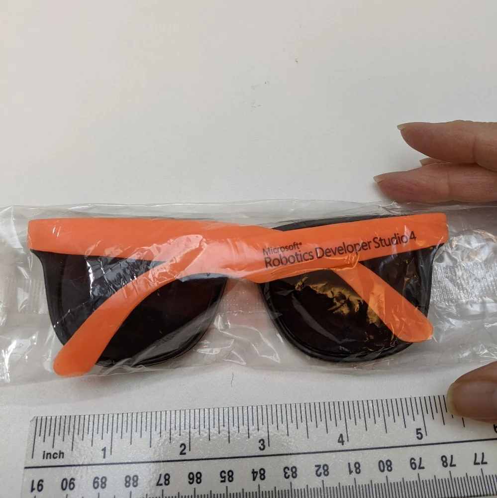 Sealed Neon Orange Microsoft Robotics Developer Studio Promo Plastic Sunglasses